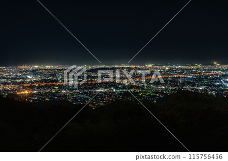Night view of Fukuoka city from the Yuyama Katae Observatory 115756456