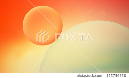 macrophotography of oil and water on gradient pastel green to orange abstract background macrophotography of oil and water on gradient pastel green to orange abstract background 115756858