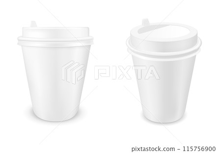 White disposable paper coffee cup 115756900