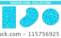Indoor pool collection  Various shapes of indoor swimming pool illustrations - rectangles, ovals, and circles 115756925