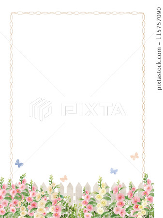 Hollyhock Garden (Vertical Frame) 115757090