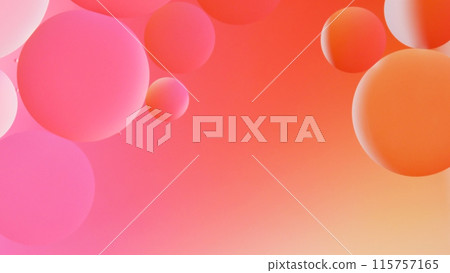 macrophotography of oil and water on gradient pink to orange abstract background macrophotography of oil and water on gradient pink to orange abstract background 115757165