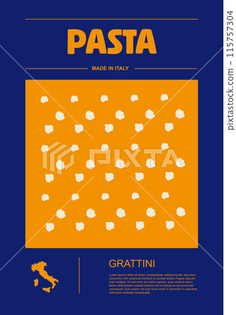 Italian macaroni types, labels for packages set. Grattini pasta. Organic and natural product, gourmet ingredient for cooking dishes. Handmade and tasty. Vector in flat style Italian macaroni types, labels for packages set. Grattini pasta. Organic and natural product, gourmet ingredient for cooking dishes. Handmade and tasty. Vector in flat style 115757304