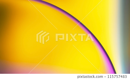 macrophotography of oil and water on gradient yellow to pink abstract background 115757483