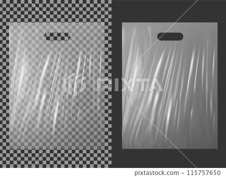 Transparent plastic shopping bag 115757650