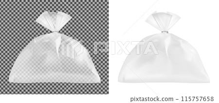 Transparent plastic bag. Packaging for bread, coffee, sweets, cookies and gift 115757658