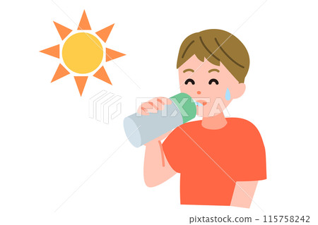 A boy refilling his fluids 115758242
