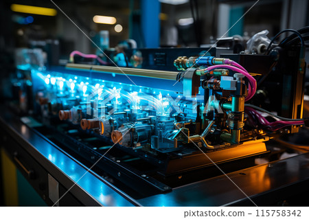 Futuristic hydrogen fuel cell engine. Source of clean energy 115758342