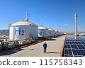 Modern hydrogen plant, gleaming machinery and pipelines, a vision of sustainable innovation 115758343