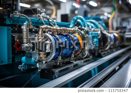 Futuristic hydrogen fuel cell engine. Source of clean energy 115758347