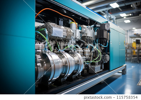 Futuristic hydrogen fuel cell engine. Source of clean energy 115758354