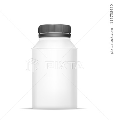 White empty plastic bottle for yogurt. Packaging for sour cream, sauce and snack White empty plastic bottle for yogurt. Packaging for sour cream, sauce and snack 115758420