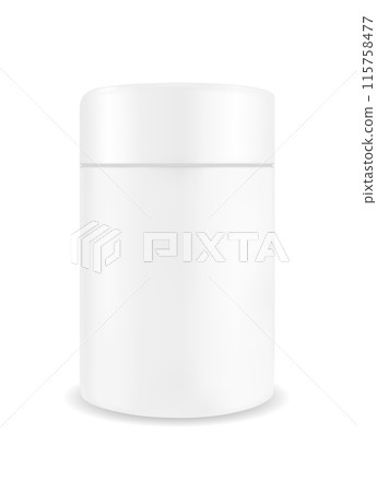 Glass white jar. Packaging for cosmetics 115758477