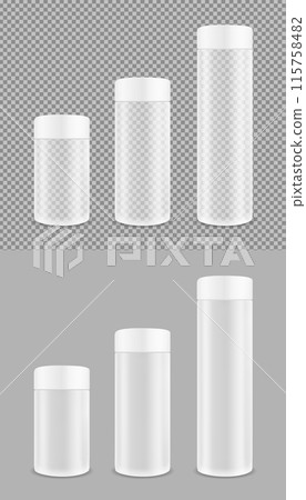 Plastic transparent tube. Packaging for cosmetics Plastic transparent tube. Packaging for cosmetics 115758482