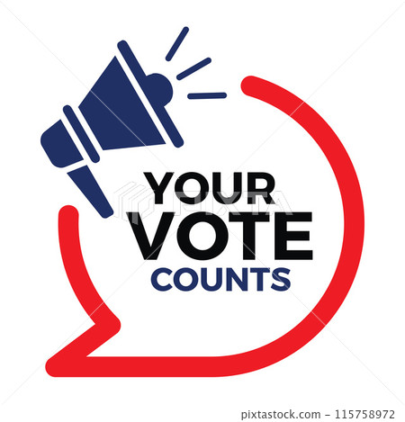 Your vote matters sign on white background Your vote matters sign on white background 115758972