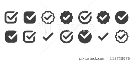 Checkmark icons set.Vector illustration 115758976