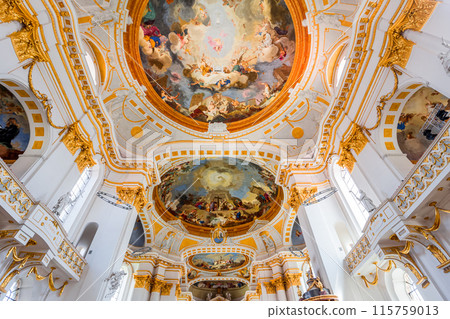 frescoes of Wiblingen abbey, bavaria, germany frescoes of Wiblingen abbey, bavaria, germany 115759013