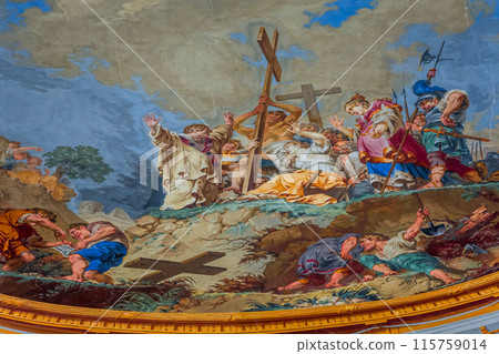 frescoes of Wiblingen abbey, bavaria, germany frescoes of Wiblingen abbey, bavaria, germany 115759014