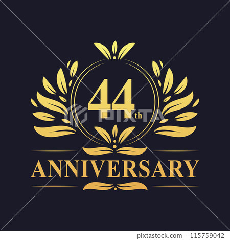 44th Anniversary Design, luxurious golden color 44 years Anniversary logo design celebration. 44th Anniversary Design, luxurious golden color 44 years Anniversary logo design celebration. 115759042