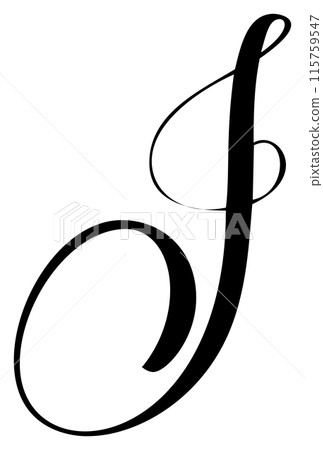 Hand drawn vector calligraphy letter I. Script capital font logo. Handwritten brush style flourish 115759547