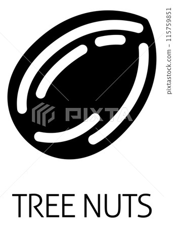 Tree Nut Almond Food Allergen Allergy Icon Concept Tree Nut Almond Food Allergen Allergy Icon Concept 115759851