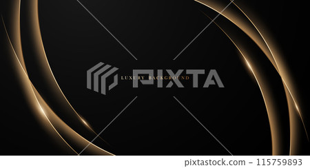 Abstract modern design black background with luxury golden elements vector illustration. 115759893