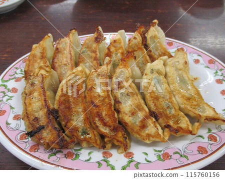 Delicious looking gyoza from the popular Chinese food chain "Gyoza no Ohsho" Delicious looking gyoza from the popular Chinese food chain "Gyoza no Ohsho" 115760156