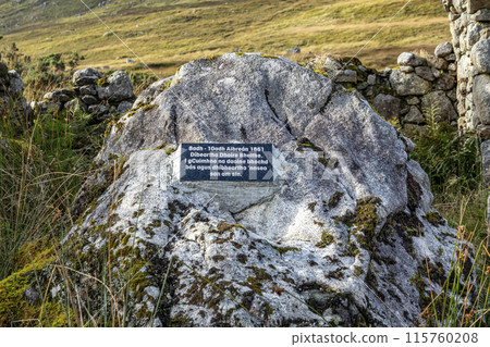 The remains of the Derryveagh evictions - In April 1861 landlord John George Adair evicts over 250 tenants from Donegal - Ireland The remains of the Derryveagh evictions - In April 1861 landlord John George Adair evicts over 250 tenants from Donegal - Ireland 115760208