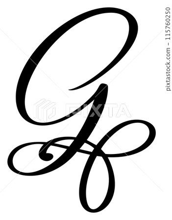 Vector calligraphy hand drawn letter G. Script font logo icon. Handwritten brush style Vector calligraphy hand drawn letter G. Script font logo icon. Handwritten brush style 115760250