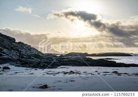 Rosbeg harbour at sunset, County Donegal, Ireland Rosbeg harbour at sunset, County Donegal, Ireland 115760255