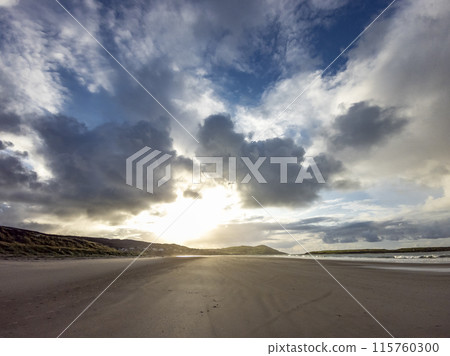 Dramatic sky at Portnoo Narin beach in County Donegal - Ireland Dramatic sky at Portnoo Narin beach in County Donegal - Ireland 115760300