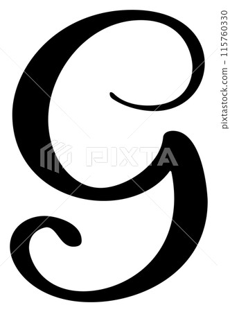 Hand drawn vector calligraphy letter G. Script font logo. Handwritten brush style flourish Hand drawn vector calligraphy letter G. Script font logo. Handwritten brush style flourish 115760330