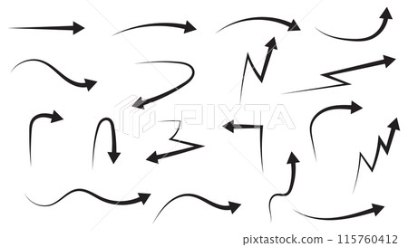 arrows set isolated on white background. graphic design element  115760412