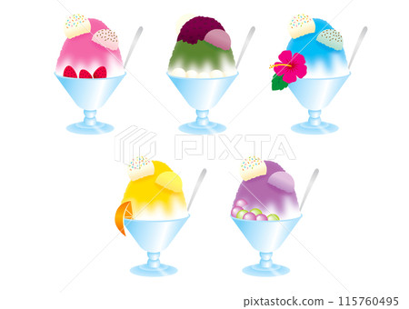 Shaved ice with colorful toppings 115760495