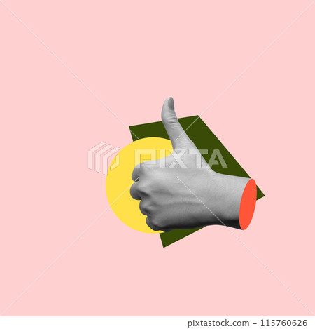 A human hand showing thumb up gesture A human hand showing thumb up gesture 115760626