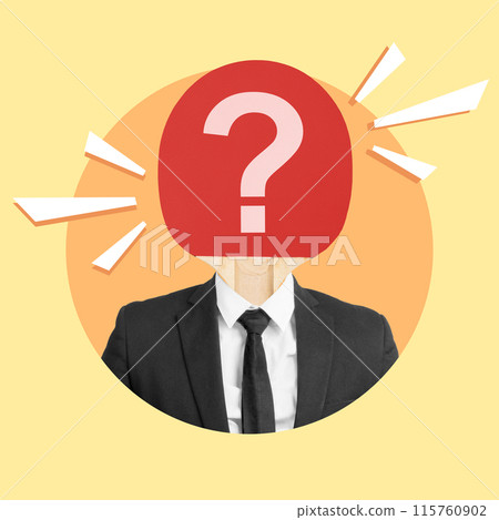 A businessman with a question mark head 115760902