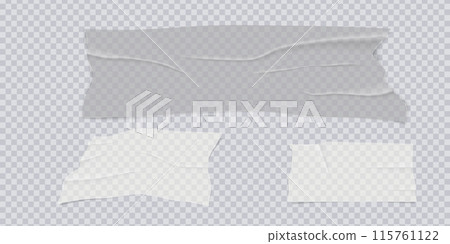 Set of adhesive or masking tapes with torn edges, 115761122