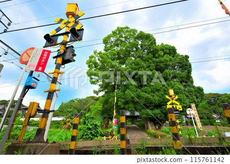 Aichi Prefecture: Nagoya Railroad crossing in front of Zuisenji Temple in Inuyama City 115761142