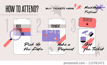 Buy Rock Festival Ticket Infographic Buy Rock Festival Ticket Infographic 115761471