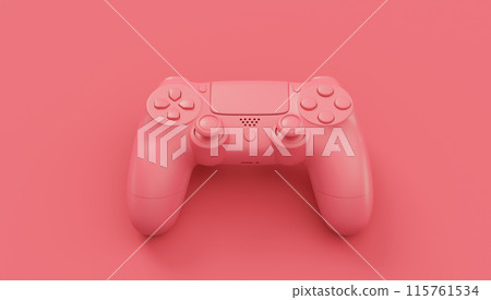 Video game joystick or gamepad in plain monochrome pink color background Video game joystick or gamepad in plain monochrome pink color background 115761534