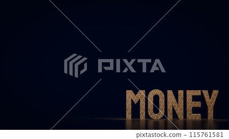 The gold money text for Business concept 3d rendering. 115761581