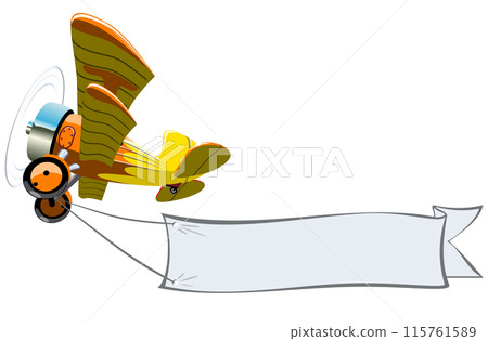Vector Cartoon Biplane Vector Cartoon Biplane 115761589
