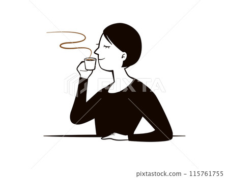 A woman at a cafe 115761755