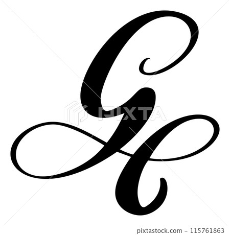 Hand drawn vector calligraphy letter G. Script... - Stock Illustration ...