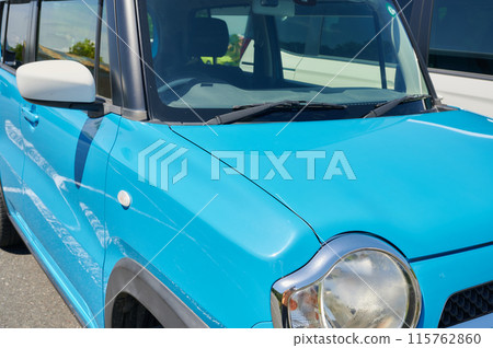 Blue car, parking lot, park, minicar 115762860