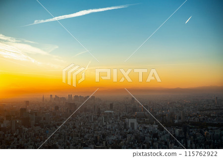 Tokyo Sunset Magic Hour View Tokyo Skytree 115762922