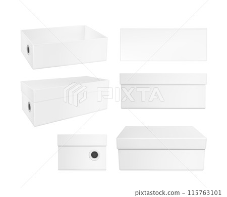 White cardboard shoe box White cardboard shoe box 115763101