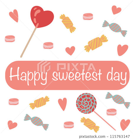 Happy sweetest day USA flat design set Happy sweetest day USA flat design set 115763147