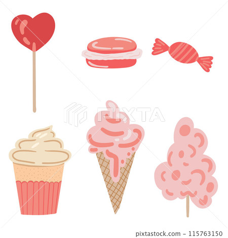 Happy sweetest day flat design set Happy sweetest day flat design set 115763150