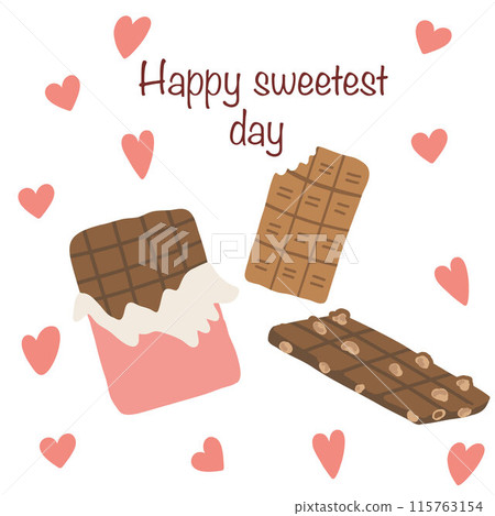 Happy sweetest day chocolates USA flat design october 115763154